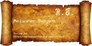 Meissner Baracs névjegykártya